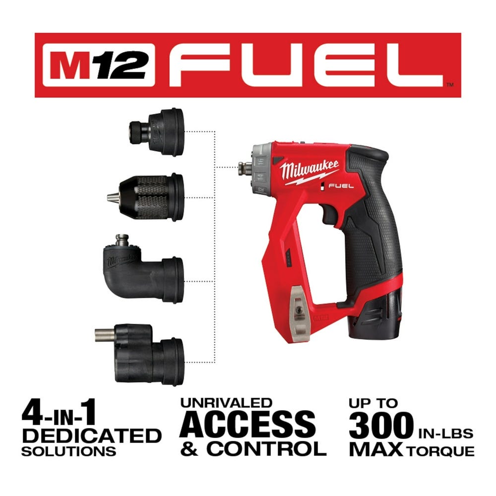 Milwaukee 2505-22 M12 FUEL Brushless Installation 5-in-1 Drill / Driver 2.0Ah Kit