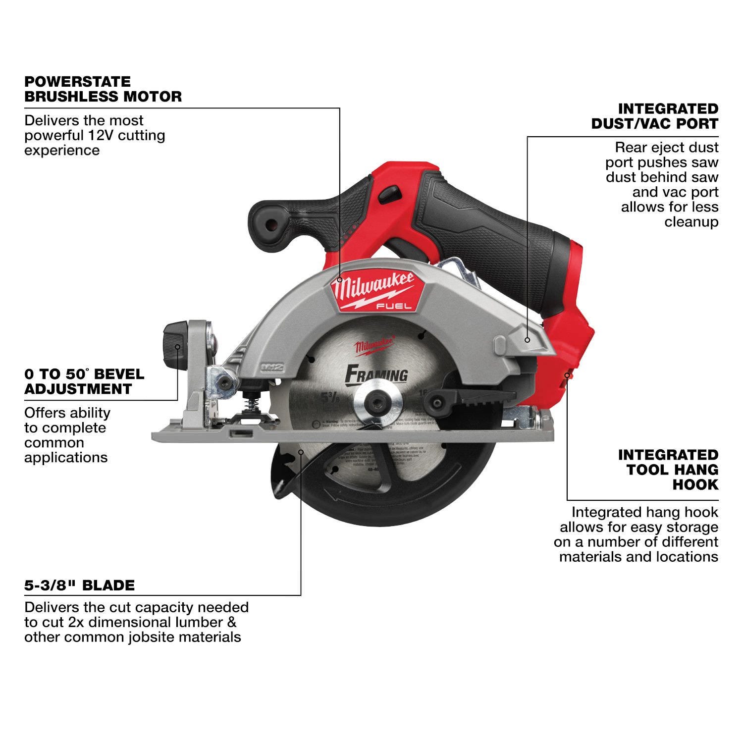 Milwaukee 2521-20 M12 FUEL 5-3/8" Circular Saw