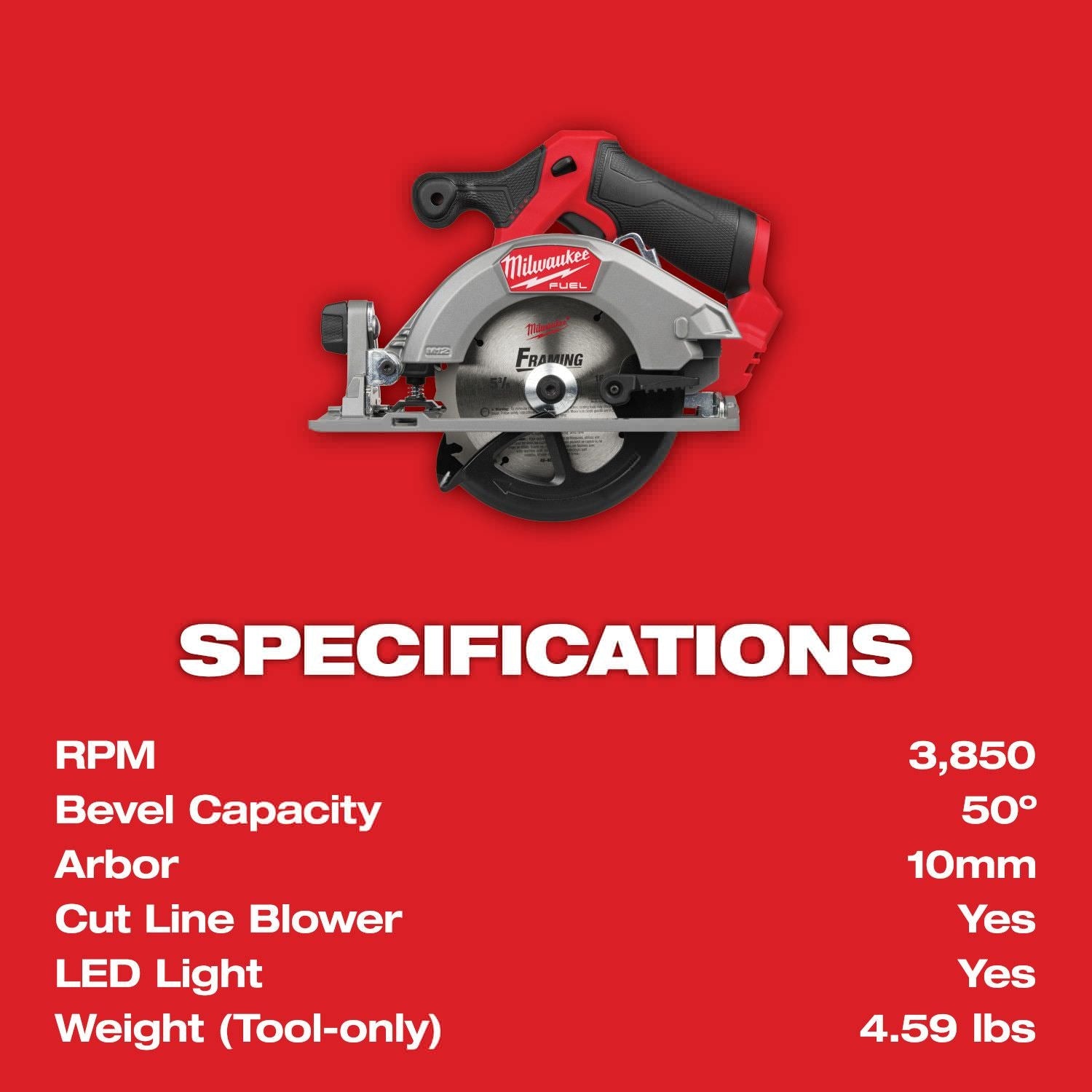 Milwaukee PROMO 2521-20 M12 FUEL 5-3/8" Circular Saw (PROMO)