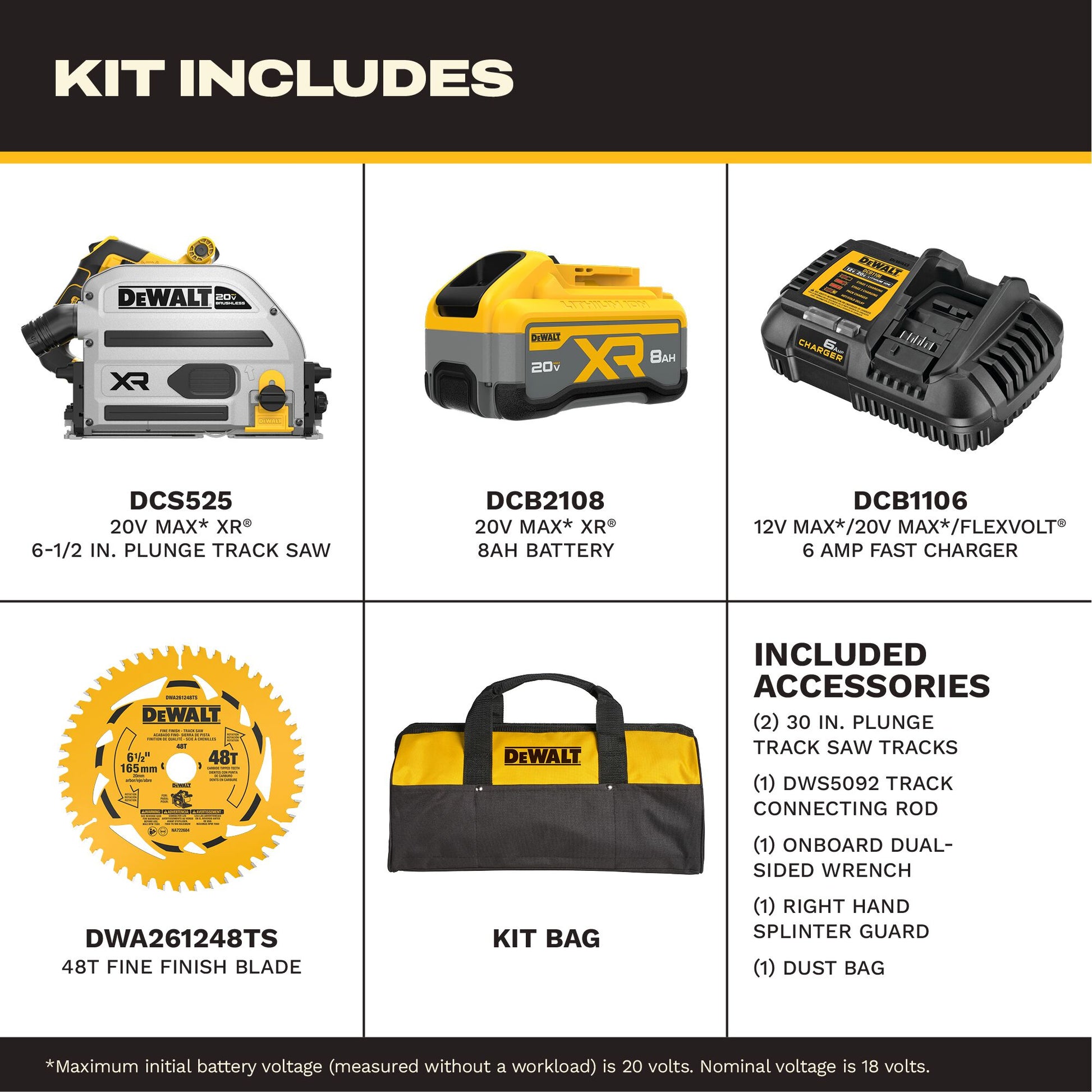 DEWALT 20v XR 6-1/2-in Track Saw (kit)