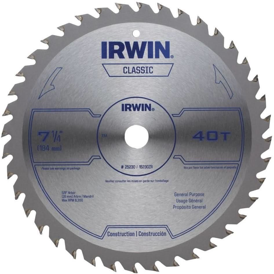 Irwin 25230 Classic Series Circular Saw Blades 7-1/4-in. 40T