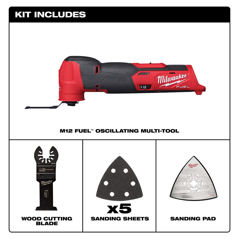 Milwaukee 2526-20 M12 FUEL Brushless Oscillating Multi-Tool, Tool Only