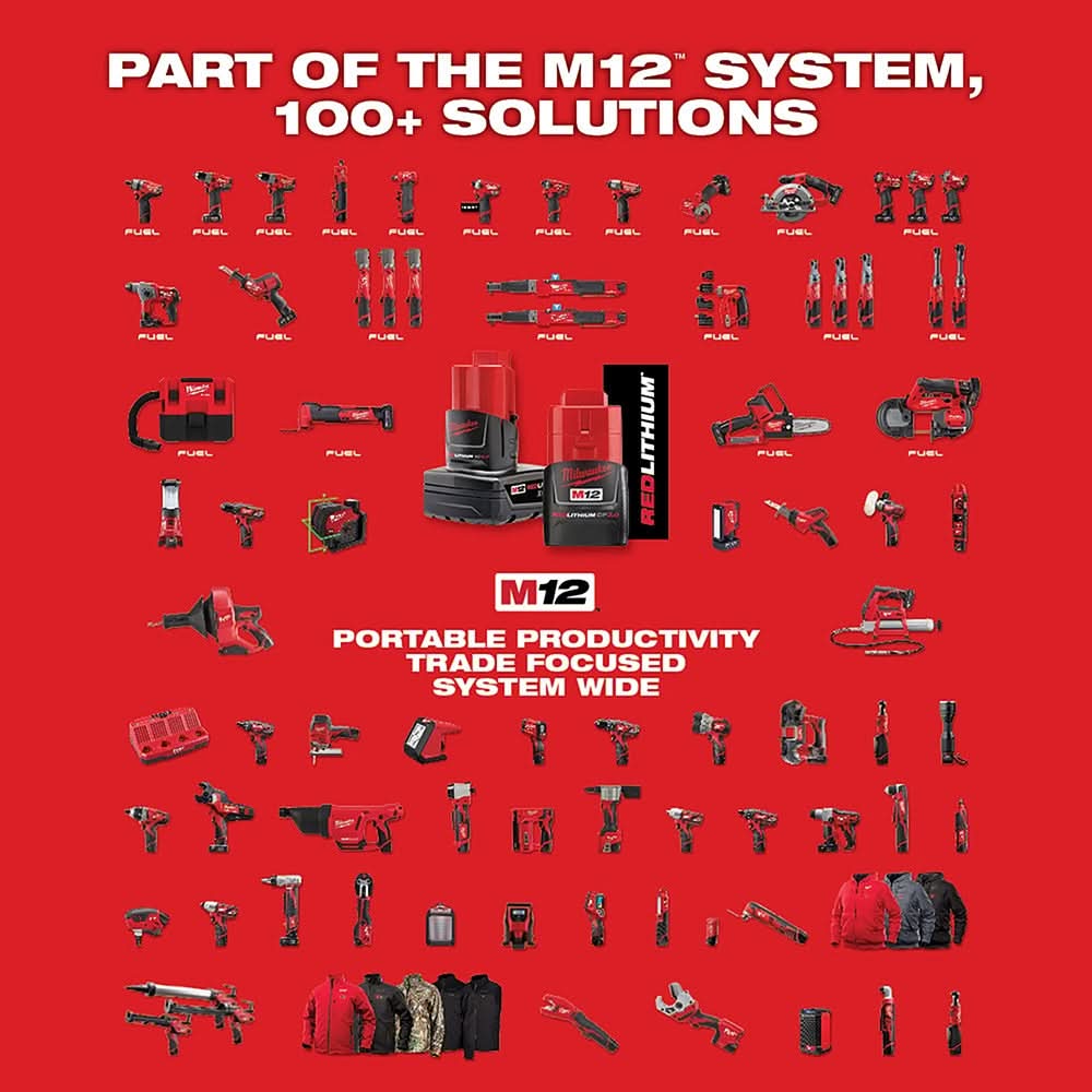 Milwaukee M12 FUEL Compact Band Saw 4.0Ah Kit with Blade 3-Pack and Reamer Attachment