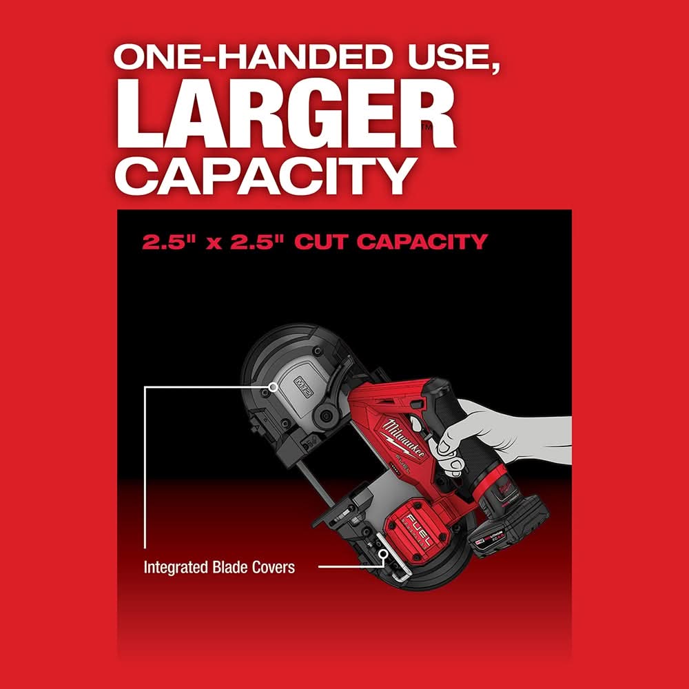 Milwaukee M12 FUEL Compact Band Saw 4.0Ah Kit with Blade 3-Pack and Reamer Attachment