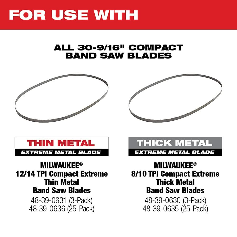 Milwaukee M12 FUEL Compact Band Saw 4.0Ah Kit with Blade 3-Pack and Reamer Attachment