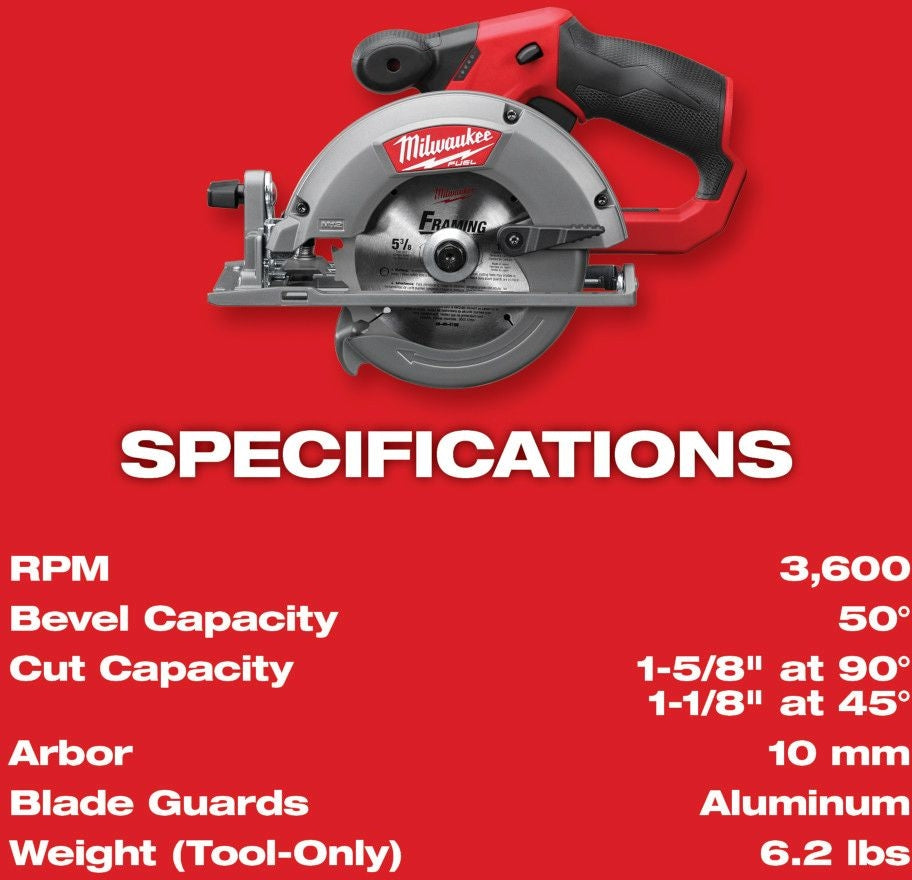 Milwaukee 2530-20 M12 FUEL 5-3/8" Circular Saw - Tool Only (PROMO)