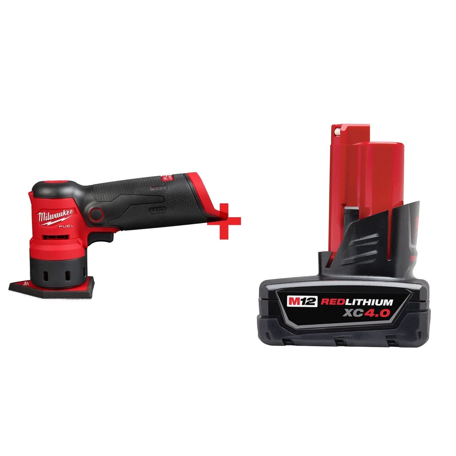 Milwaukee M12 FUEL Orbital Detail Sander with M12 Battery Pack