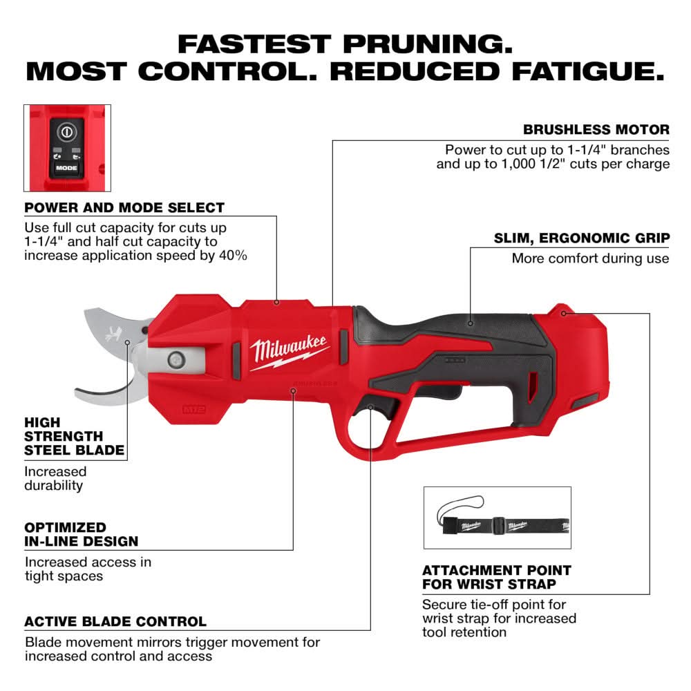 Milwaukee PROMO 2534-20 M12 Brushless Pruning Shears (PROMO)