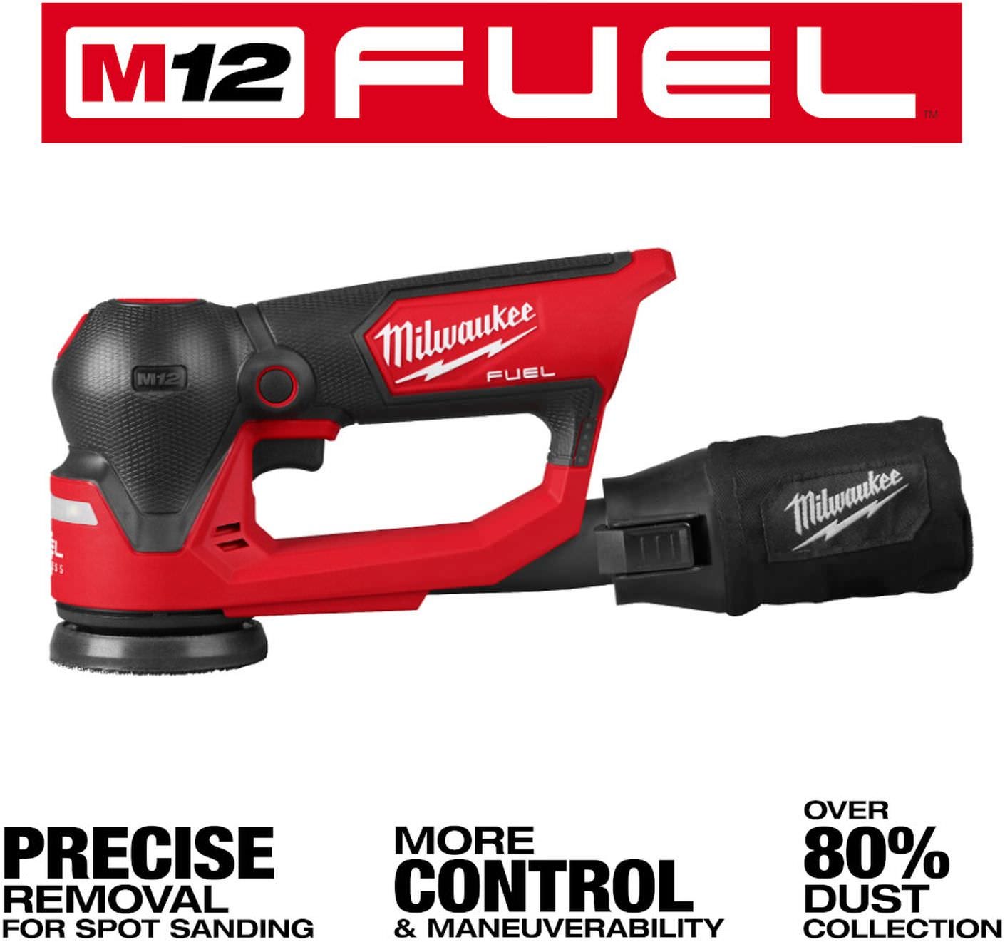 Milwaukee 2535-20 M12 FUEL 3 in. Random Orbital Detail Sander, Tool Only