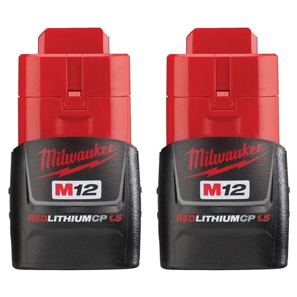 Milwaukee M12 Cordless 23-Gauge Pin Nailer and Battery 1.5Ah, 2-Pack