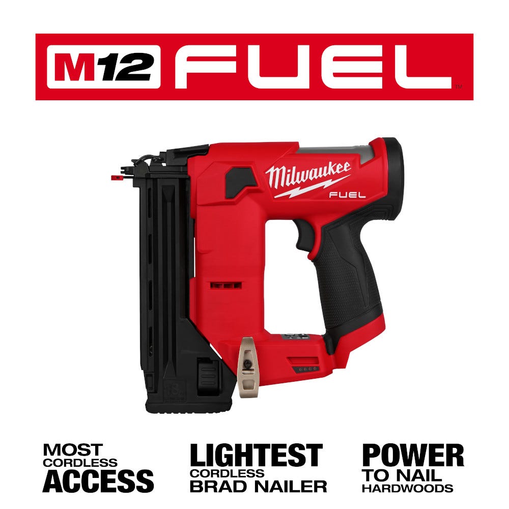Milwaukee 2541-20 M12 FUEL 18-Gauge Compact Brad Nailer, Tool Only
