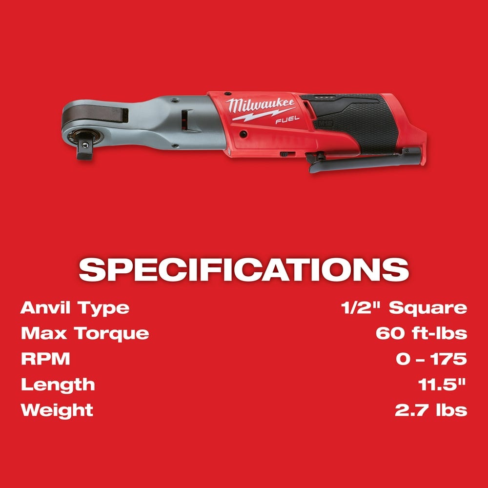 Milwaukee 2558-22 M12 FUEL Brushless 1/2-Inch Ratchet 2.0Ah Kit