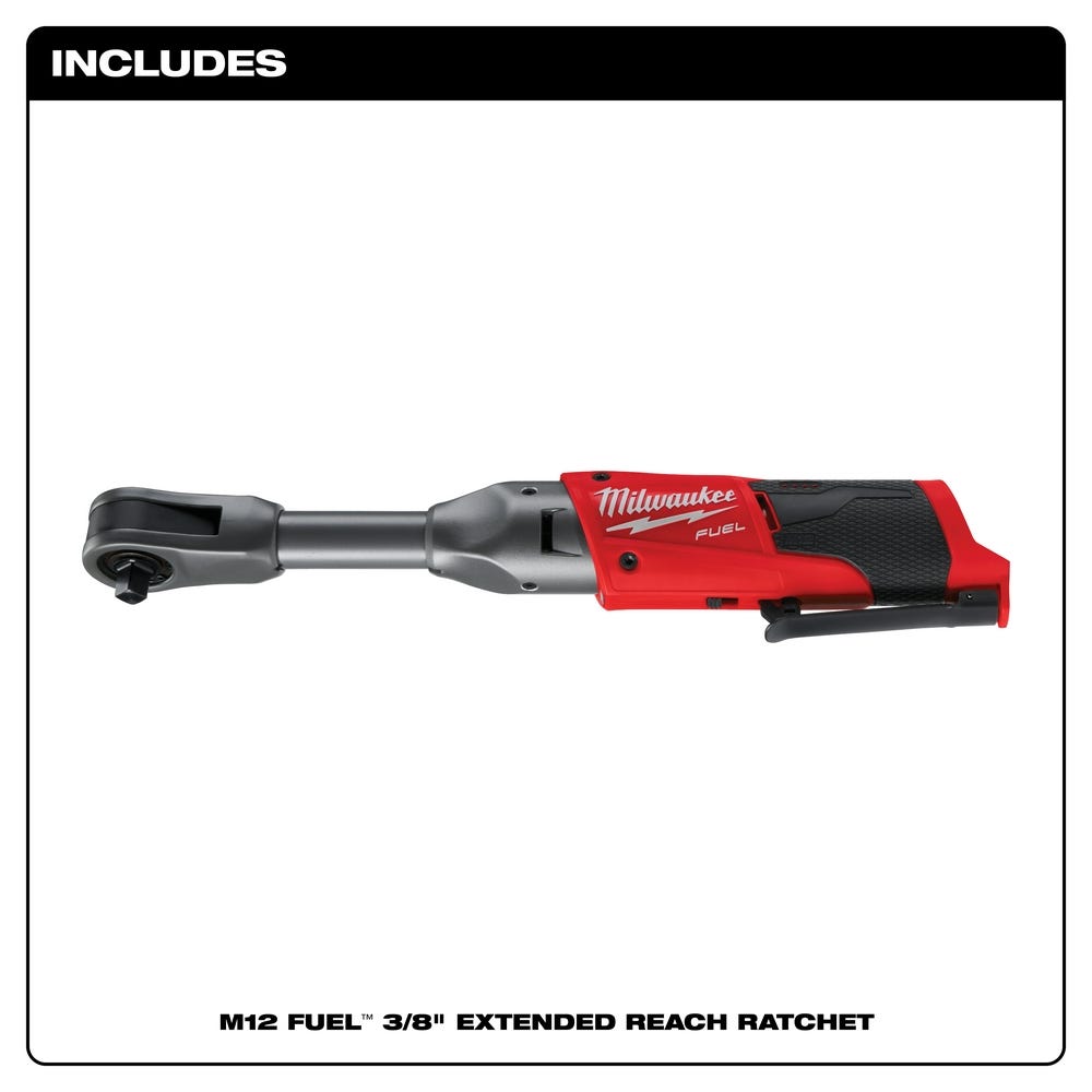 Milwaukee 2560-20 M12 FUEL 3/8" Extended Reach Ratchet, Tool Only