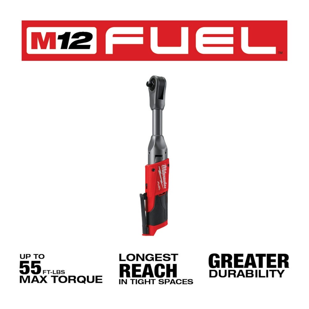 Milwaukee 2560-20 M12 FUEL 3/8" Extended Reach Ratchet, Tool Only
