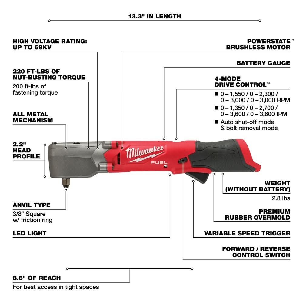 Milwaukee 2564-20 M12 FUEL 3/8