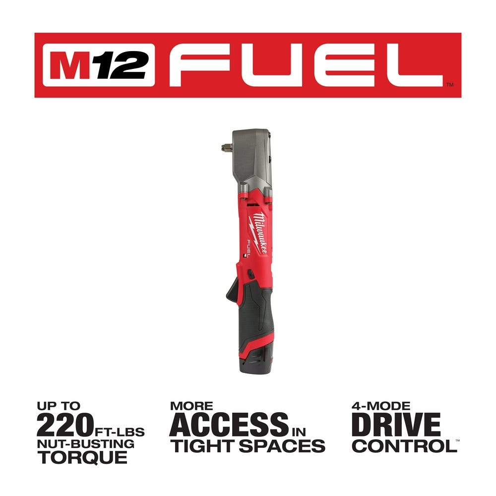 Milwaukee 2564-22 M12 FUEL 3/8-Inch Right Angle Impact Wrench 2.0Ah Kit