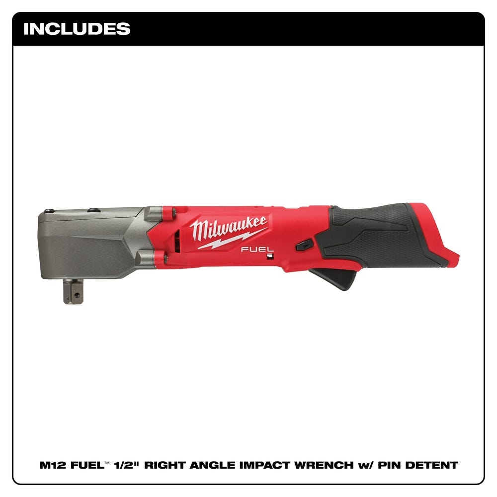 Milwaukee 2565P-20 M12 FUEL 1/2" Right Angle Impact Wrench w/ Pin Detent, Tool Only