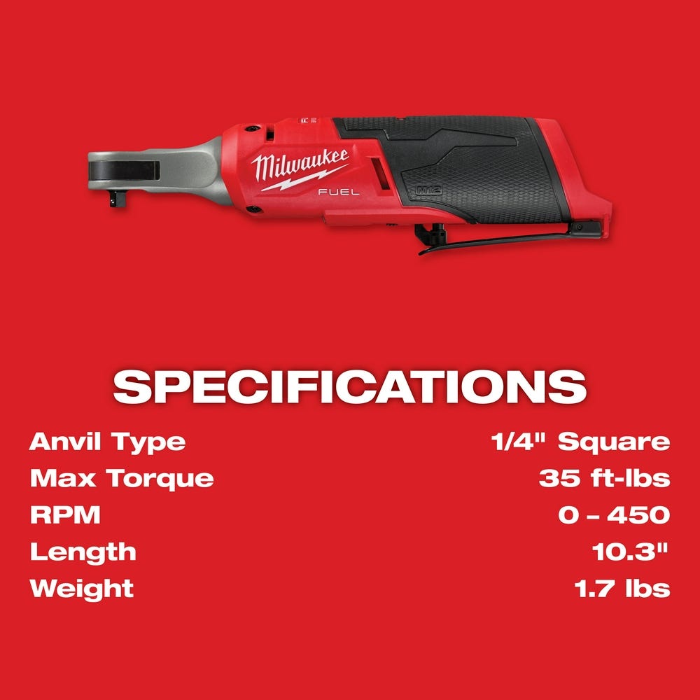 Milwaukee 2566-20 M12 FUEL 1/4-Inch High Speed Ratchet