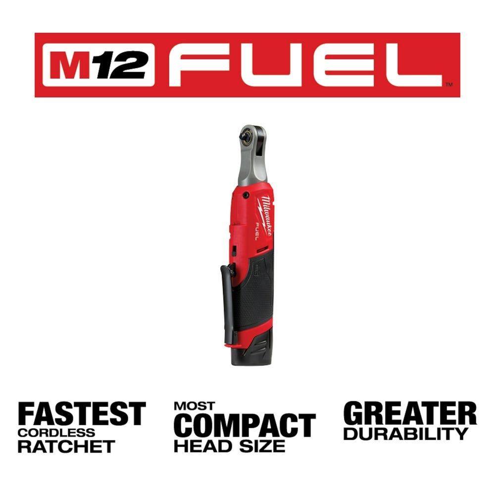 Milwaukee 2566-22 M12 FUEL 1/4-Inch High Speed Ratchet 2.0Ah Kit