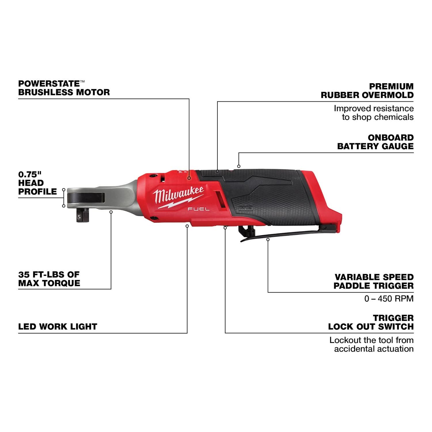 Milwaukee 3890-22 M18 FUEL Impact Wrench & M12 FUEL Ratchet  2-Tool Combo Kit