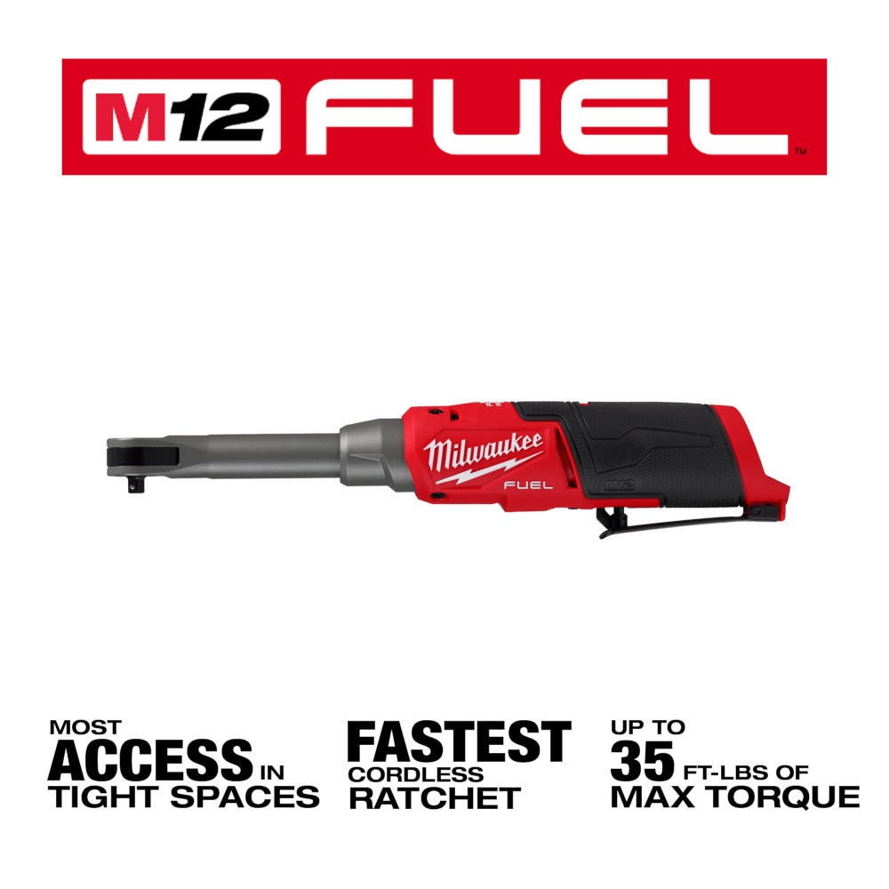 Milwaukee 2568-20 M12 FUEL 1/4" Extended Reach High Speed Ratchet BT