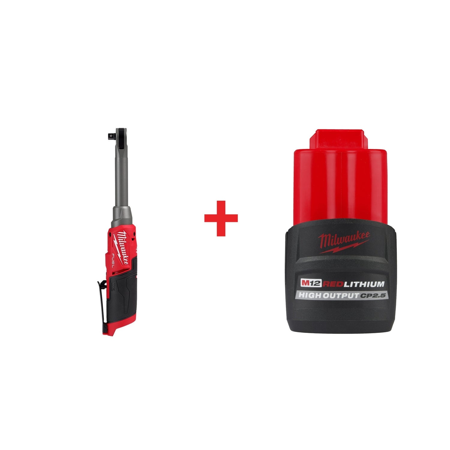 Milwaukee M12 FUEL 3/8" Extended Reach High Speed Ratchet BT with Battery Pack