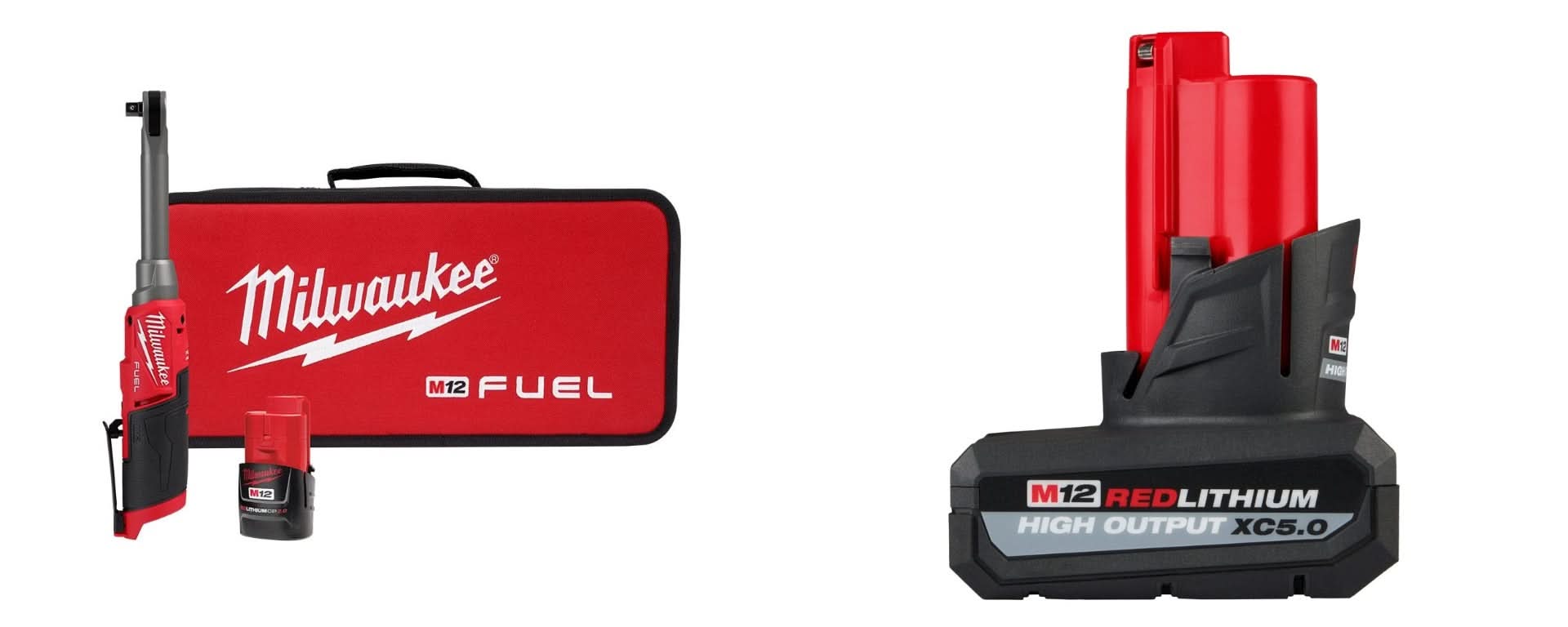 Milwaukee 2569-21-PROMO 48-11-2450 Milwaukee M12 FUEL 3/8" Extended Reach High Speed Ratchet Kit w/Milwaukee 48-11-2450 M12 REDLITHIUM HIGH OUTPUT XC5.0 Battery Pack