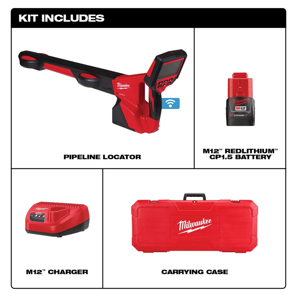 Milwaukee 2580-21 M12 Pipeline Locator 1.5Ah Kit