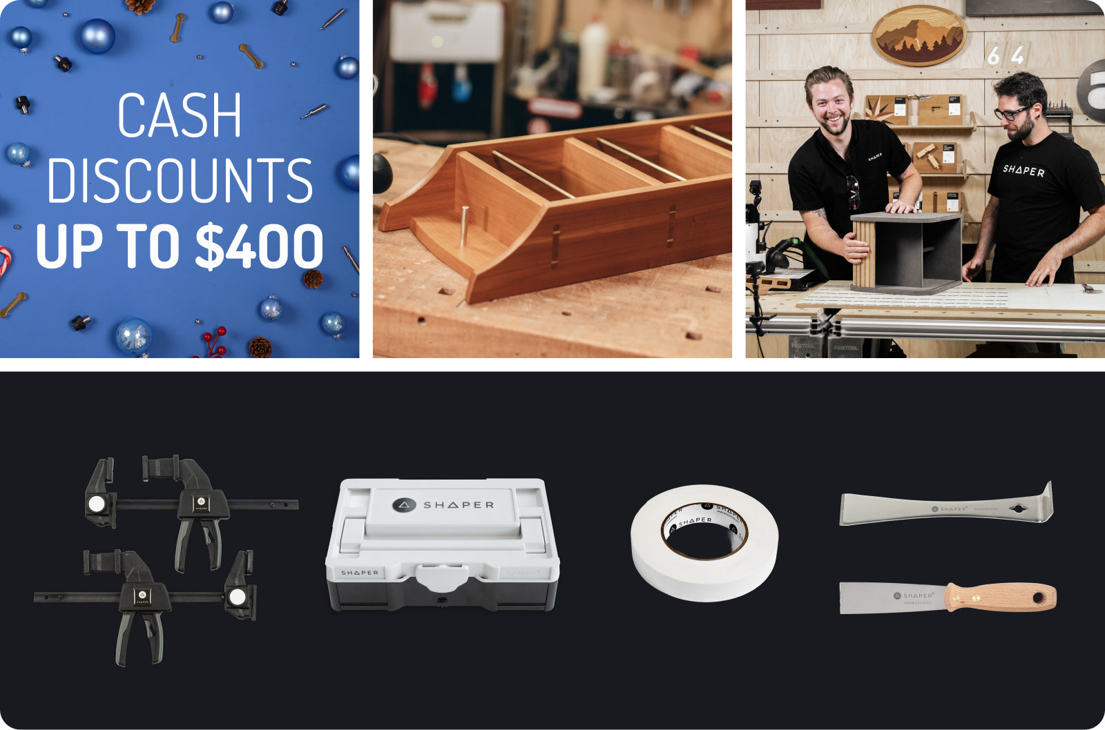 PROMO Shaper Shop Package [Includes: Reversible clamps, prybar, scraper, Shaper tape, two training classes & 9 plans](PROMO)
