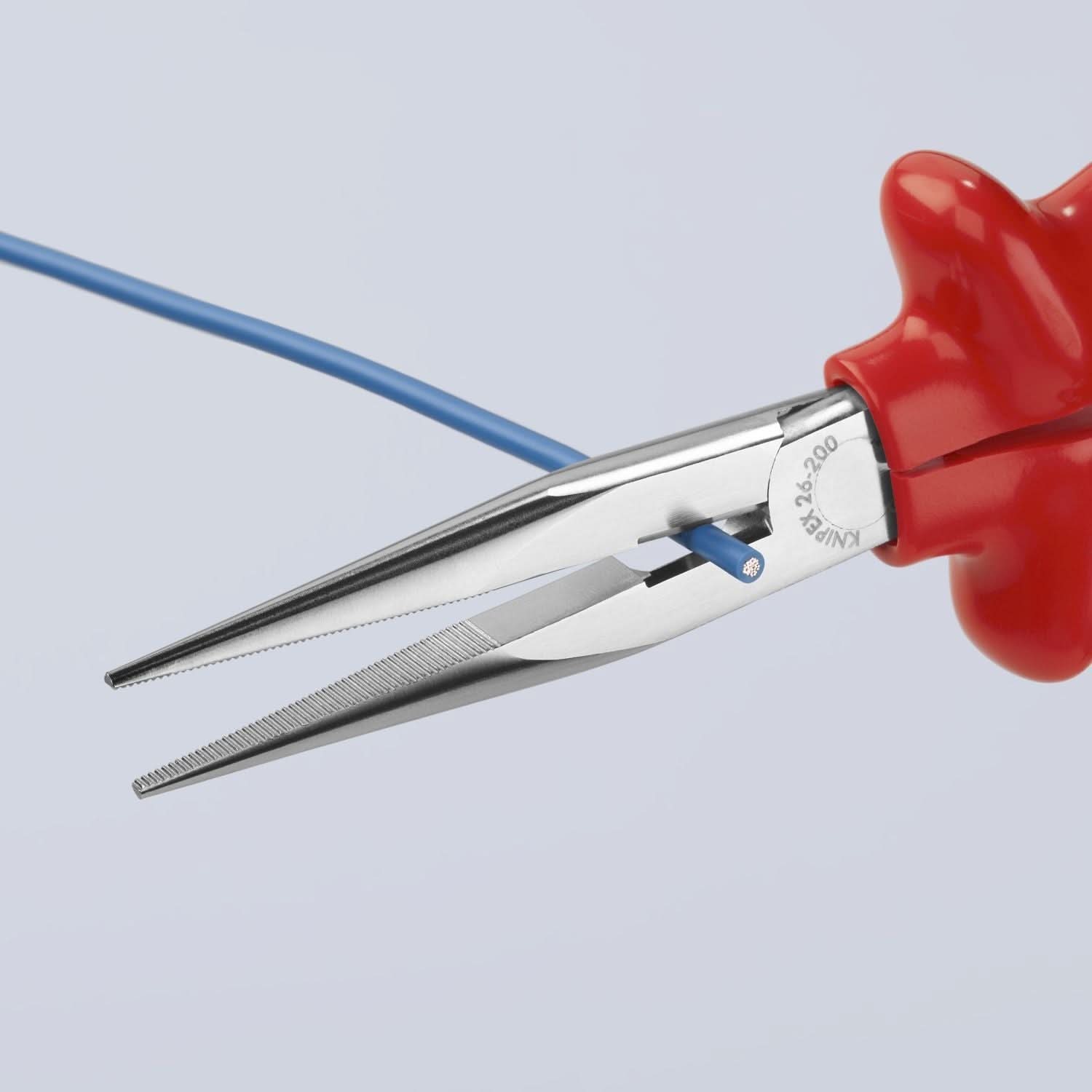Knipex 26 17 200 Long Nose Pliers with Cutter-1000V Insulated