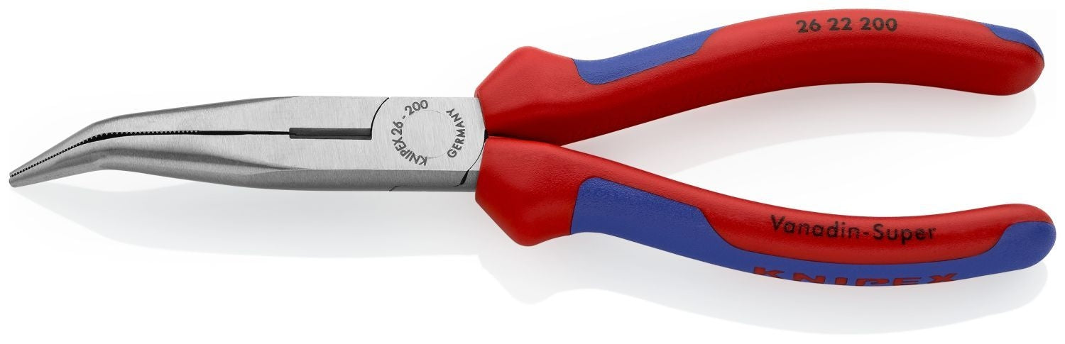 Knipex 26 22 200 Long Nose 40&deg; Angled Pliers with Cutter