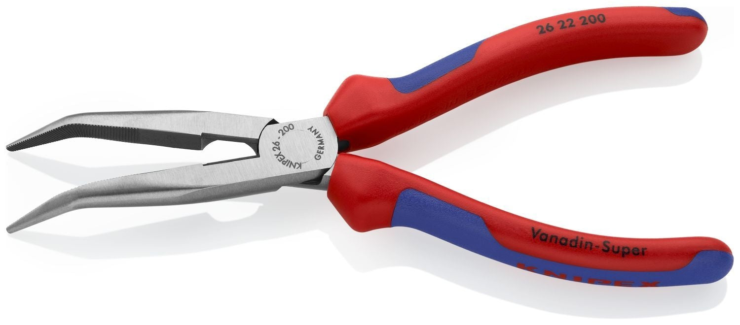 Knipex 26 22 200 Long Nose 40&deg; Angled Pliers with Cutter