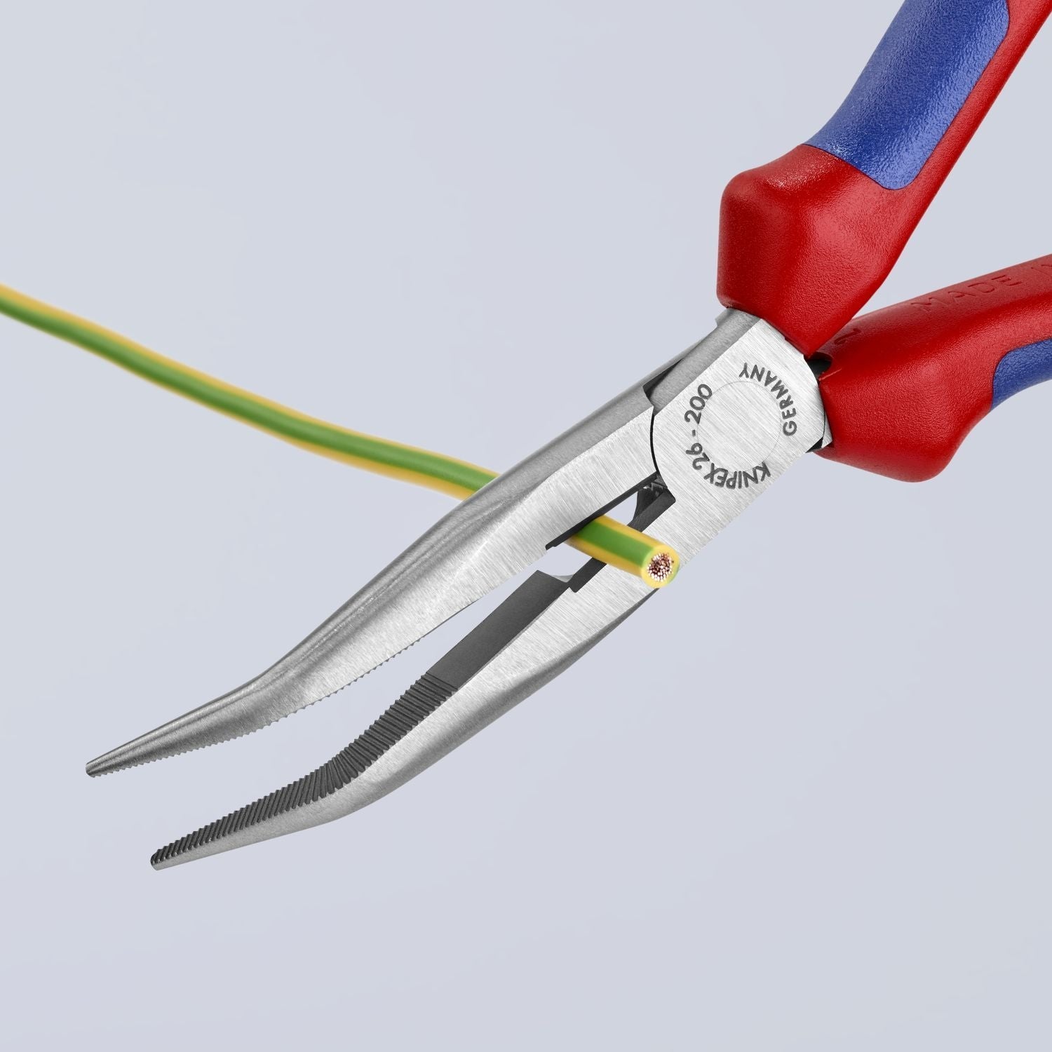 Knipex 26 22 200 Long Nose 40&deg; Angled Pliers with Cutter