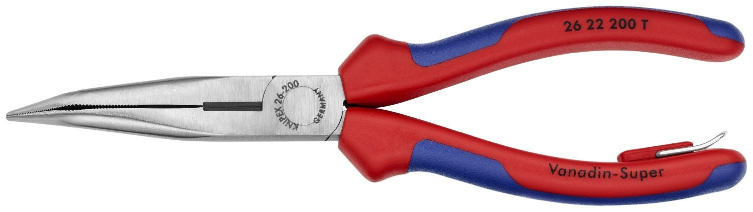 Knipex 26 22 200 Long Nose 40&deg; Angled Pliers with Cutter