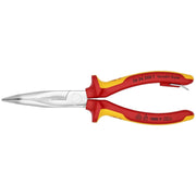 Knipex 26 26 200 T Long Nose 40&deg; Angled Pliers with Cutter-1000V Insulated-Tethered Attachment