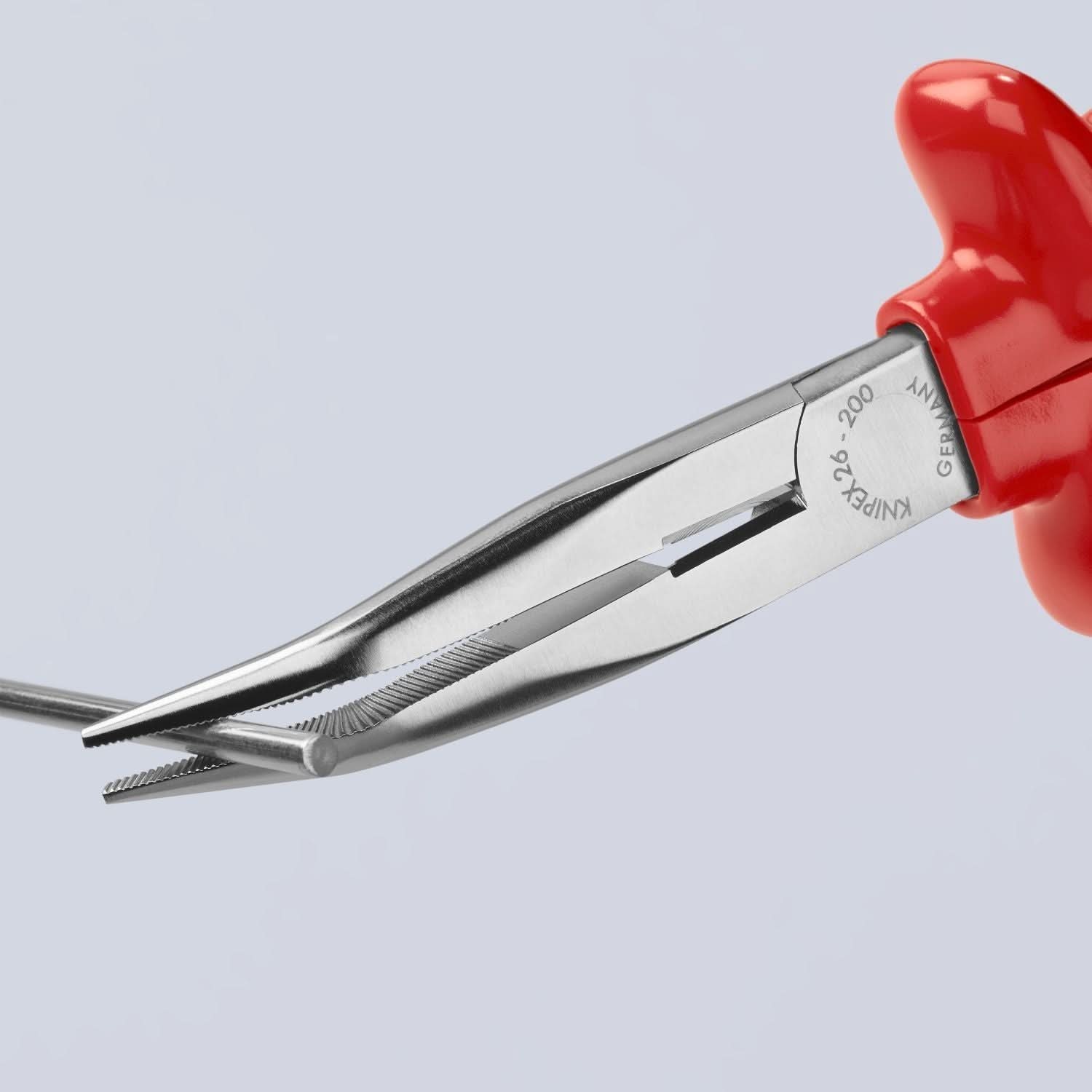 Knipex 26 27 200 Long Nose 40&deg; Angled Pliers with Cutter-1000V Insulated