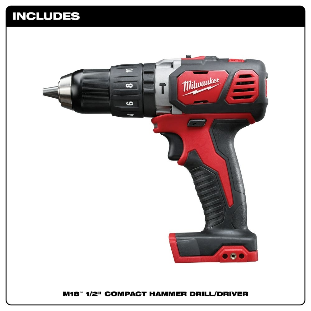 Milwaukee 2607-20 M18 Compact 1/2" Hammer Drill/Driver