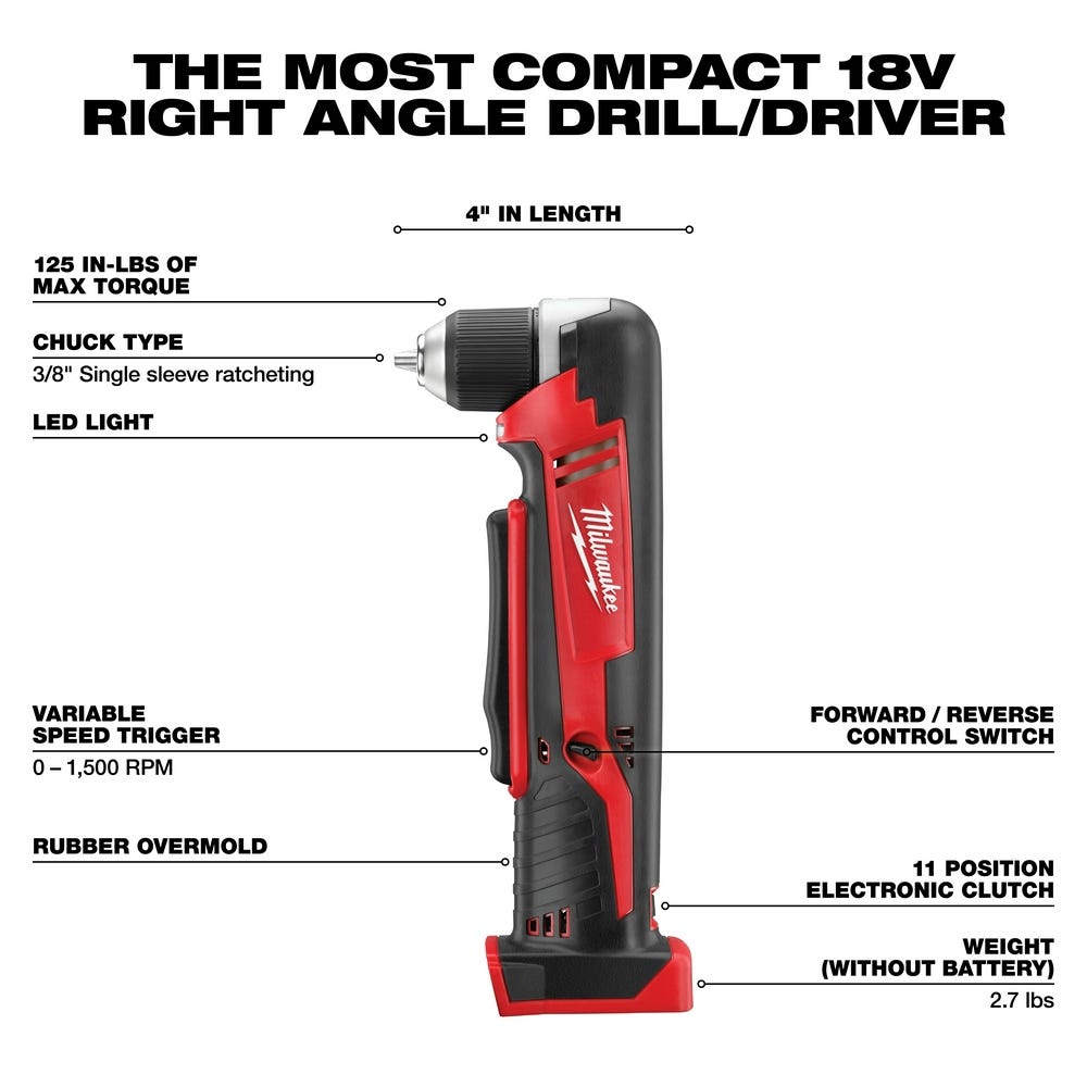 Milwaukee 2615-20 M18 Right Angle Drill 18V Bare Tool