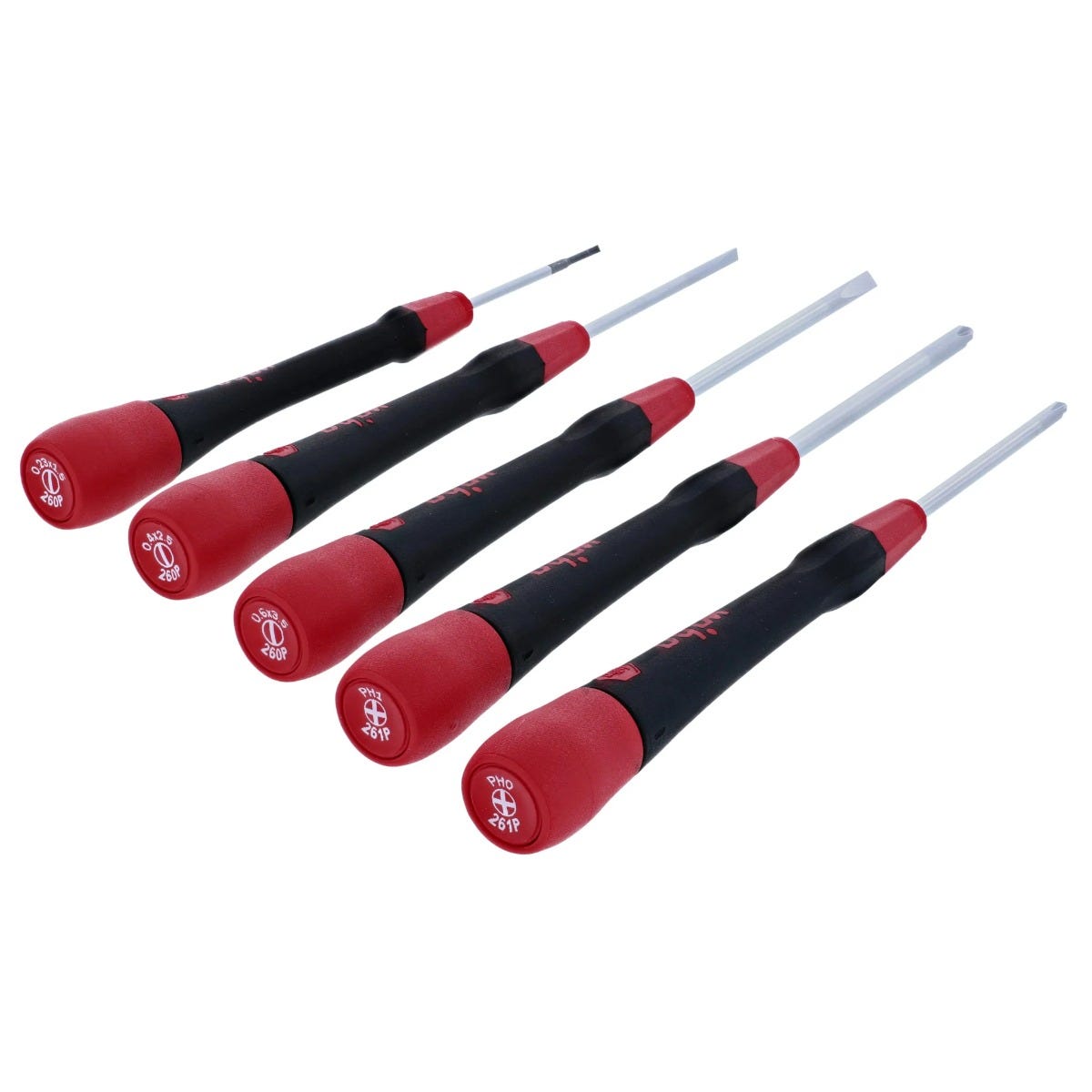 Wiha 26195 5-Piece PicoFinish Slotted & Phillips Screwdriver Set