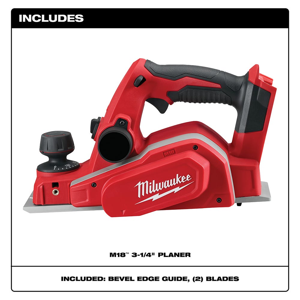 Milwaukee 2623-20 M18 3-1/4" Planer, Tool Only
