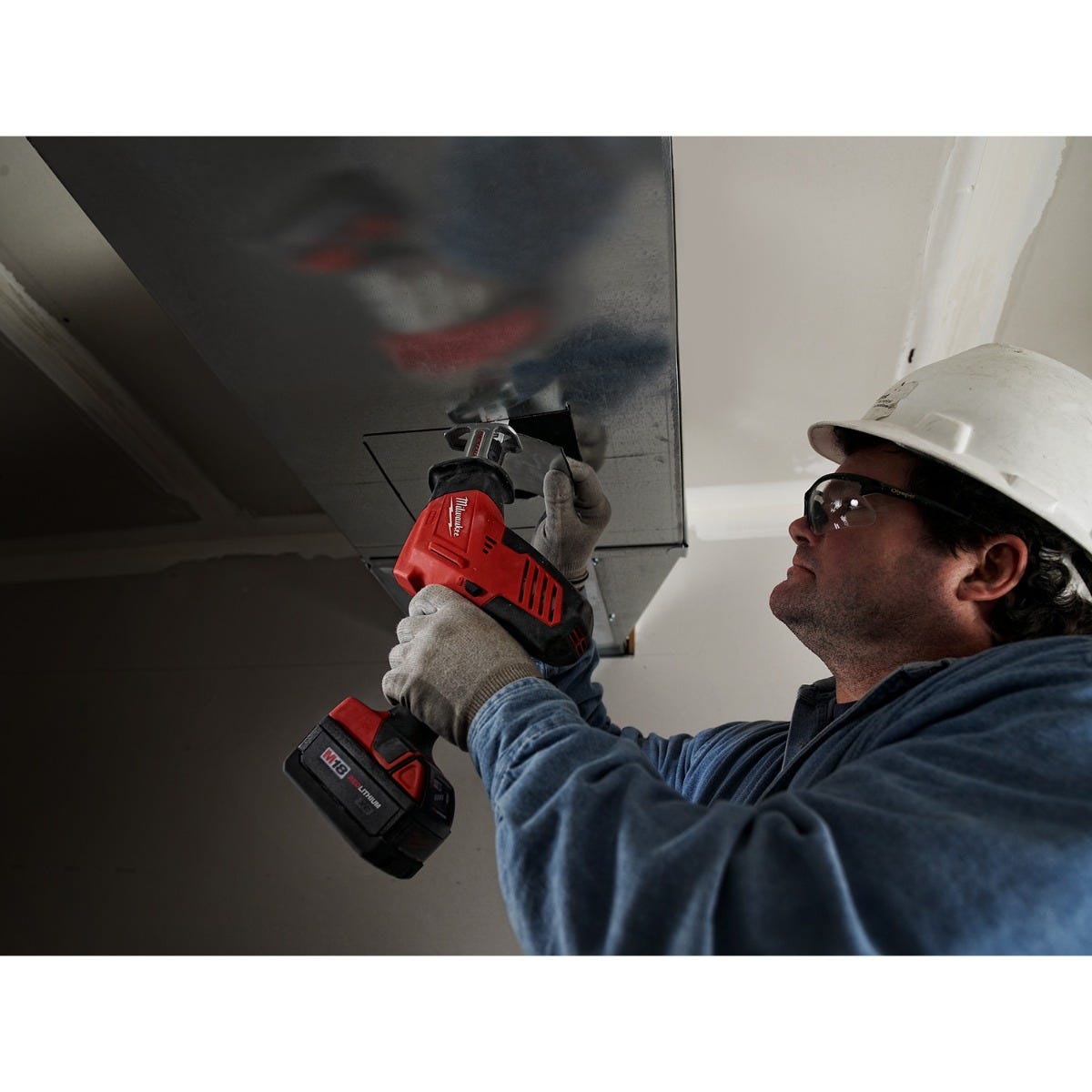 Milwaukee 2625-20 M18 Hackzall One-Handed Reciprocating Sawzall with 12-Piece Blade Assortment, Tool Only