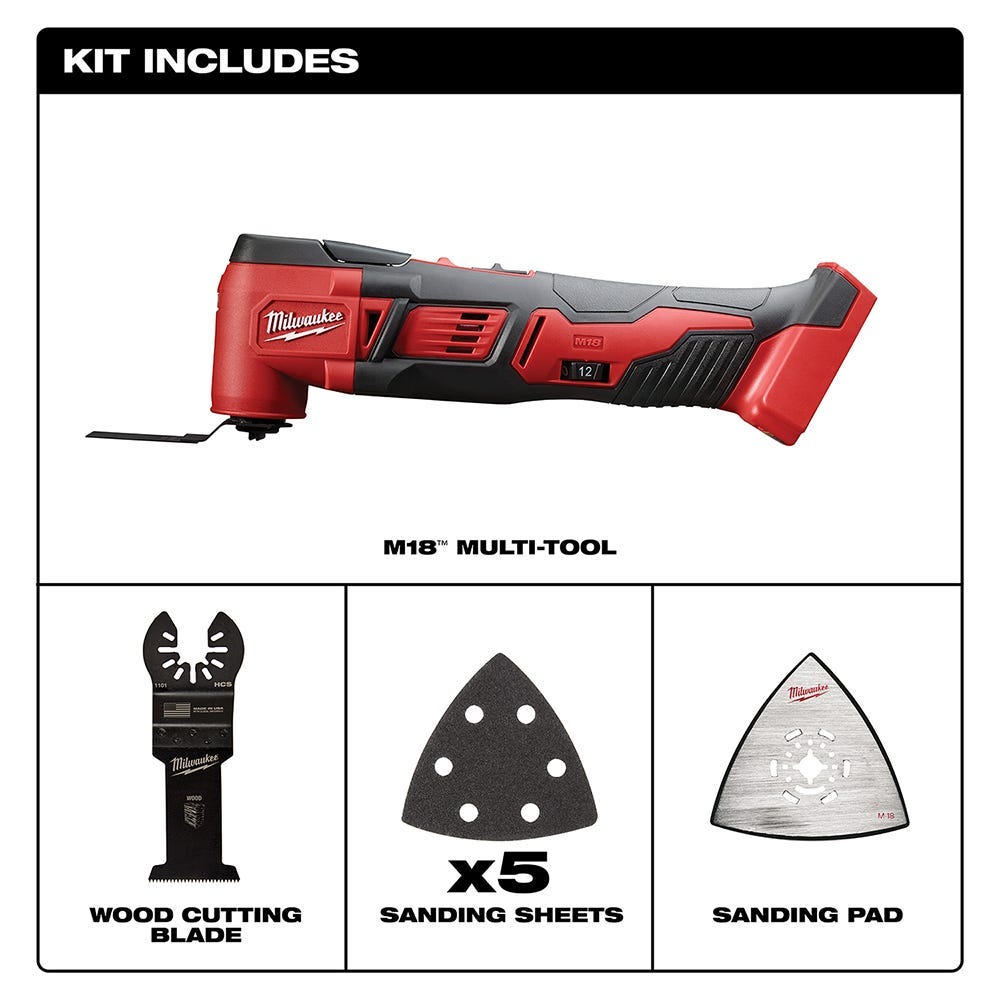 Milwaukee M18 Multi-Tool with M18 REDLITHIUM HIGH OUTPUT XC 6.0Ah Battery 2-Pack