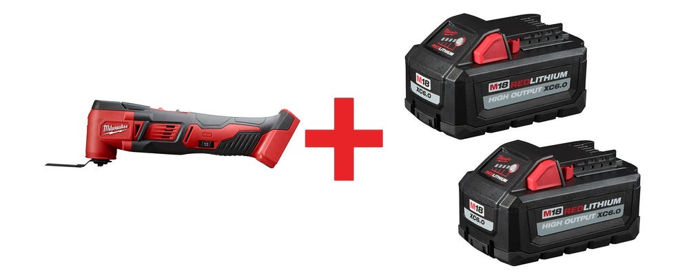 Milwaukee M18 Multi-Tool with M18 REDLITHIUM HIGH OUTPUT XC 6.0Ah Battery 2-Pack