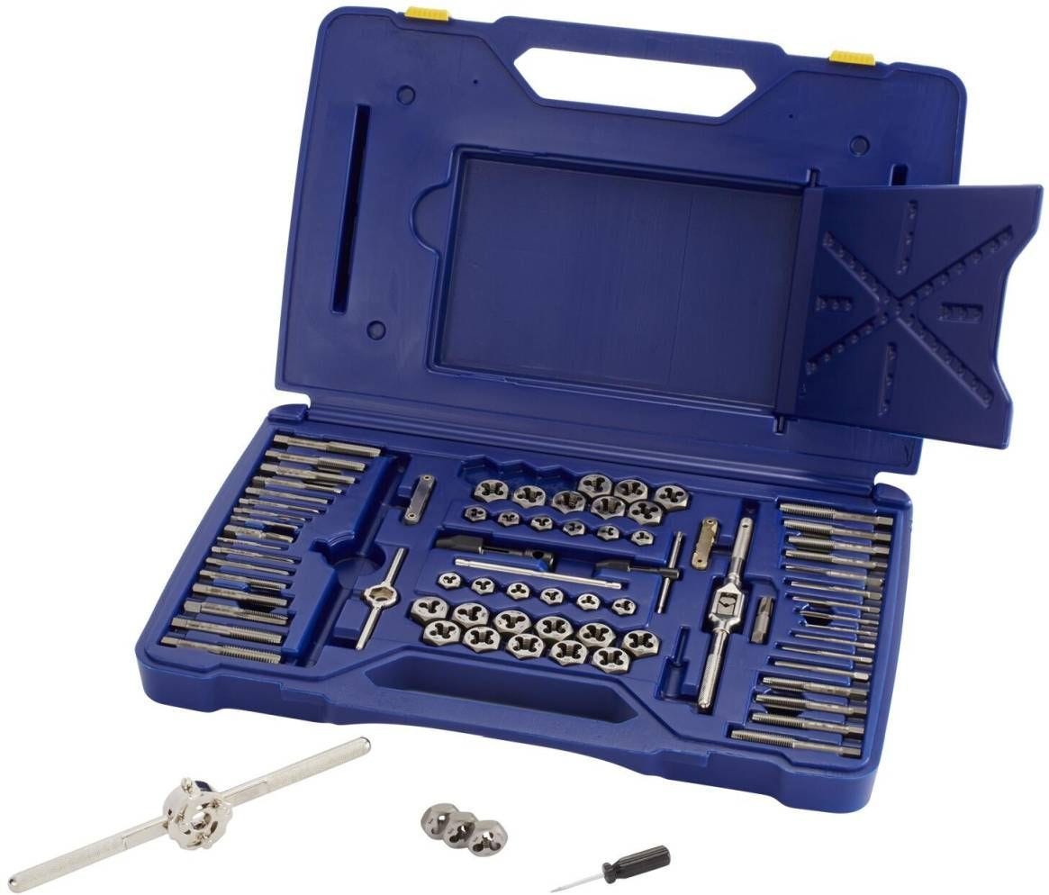Irwin 26376 HANSON Machine Screw/Fractional/Metric Tap And Die Set 76 Piece Set