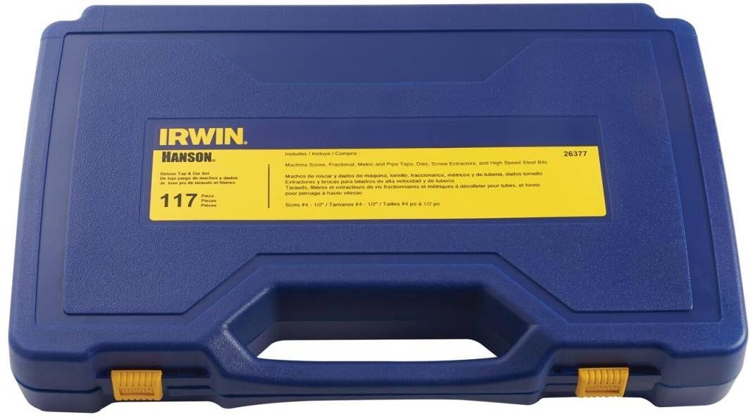 Irwin 26377 HANSON Machine Screw/Fractional/Metric Tap Die Extractor and Drill Bit 117 Piece Set
