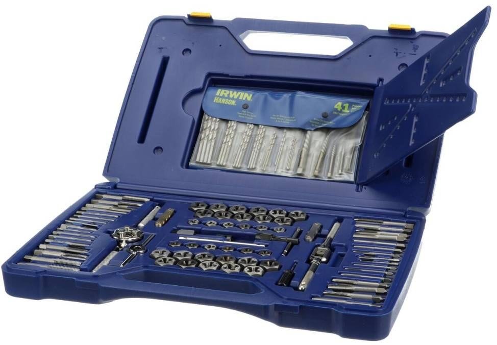 Irwin 26377 HANSON Machine Screw/Fractional/Metric Tap Die Extractor and Drill Bit 117 Piece Set