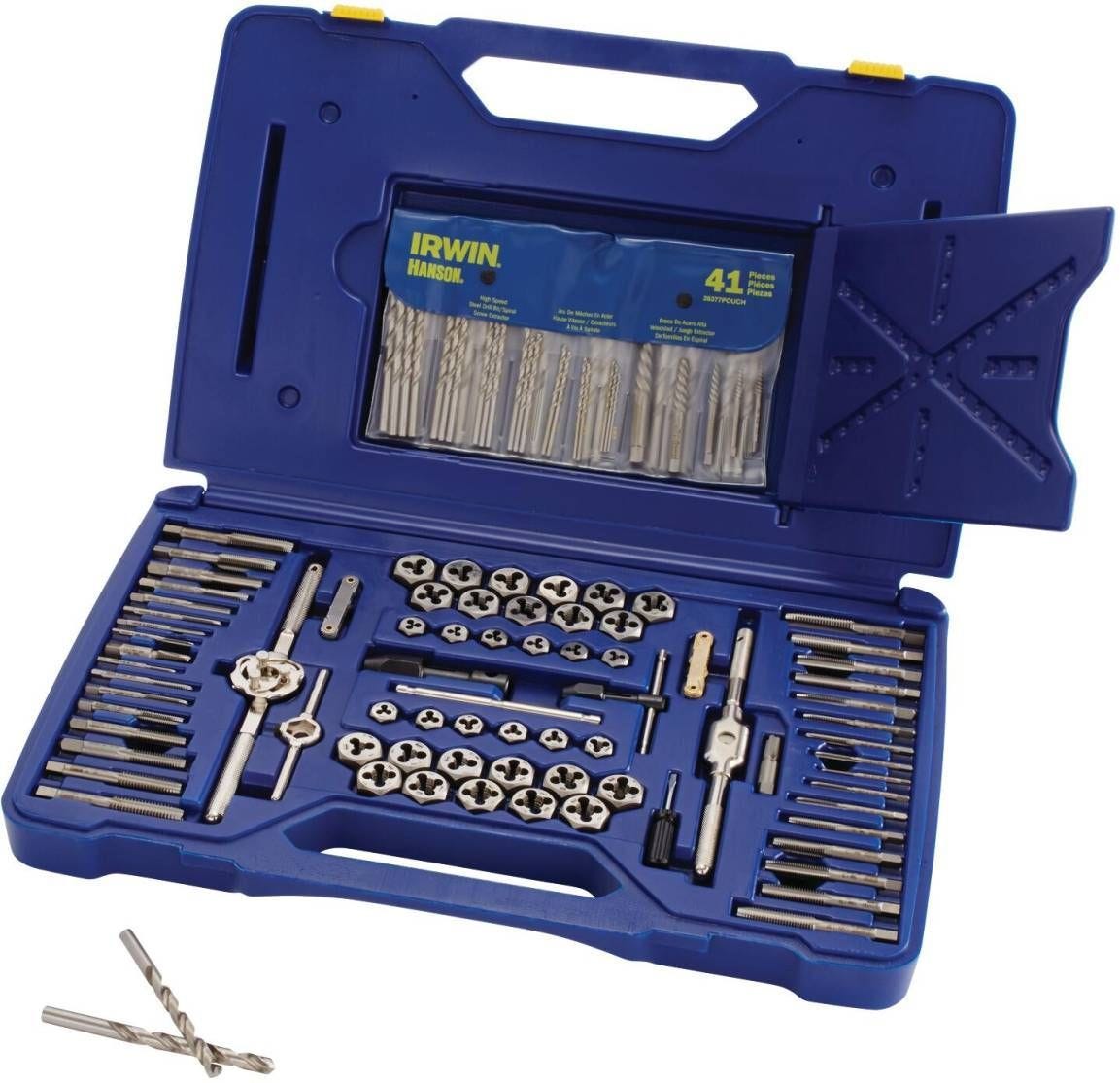 Irwin 26377 HANSON Machine Screw/Fractional/Metric Tap Die Extractor and Drill Bit 117 Piece Set