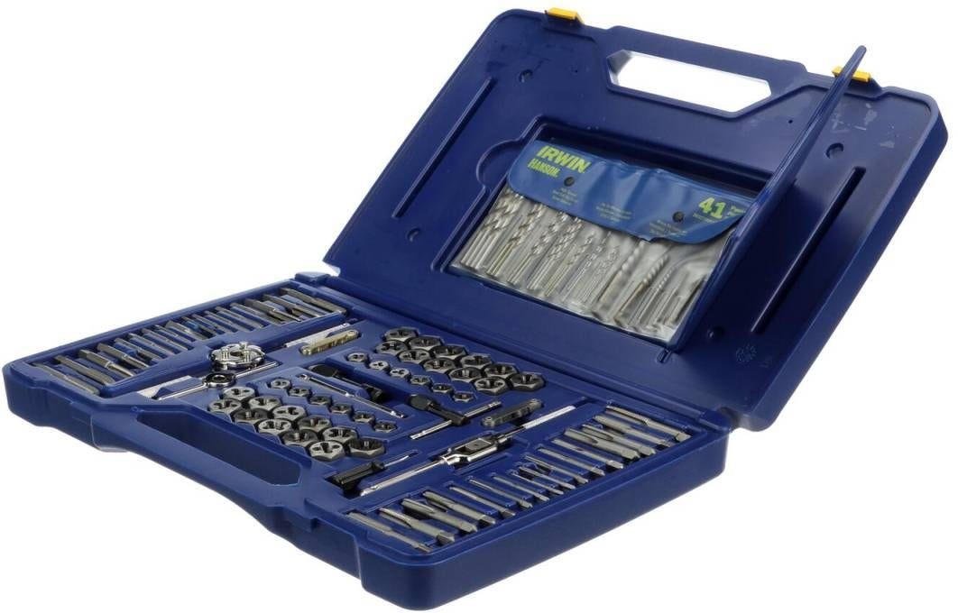 Irwin 26377 HANSON Machine Screw/Fractional/Metric Tap Die Extractor and Drill Bit 117 Piece Set