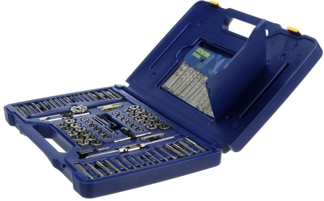 Irwin 26377 HANSON Machine Screw/Fractional/Metric Tap Die Extractor and Drill Bit 117 Piece Set