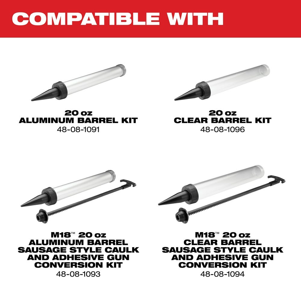 Milwaukee 2642-21CT M18 Cordless 20-oz Aluminum Barrel Caulk and Adhesive Gun Kit
